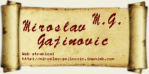 Miroslav Gajinović vizit kartica